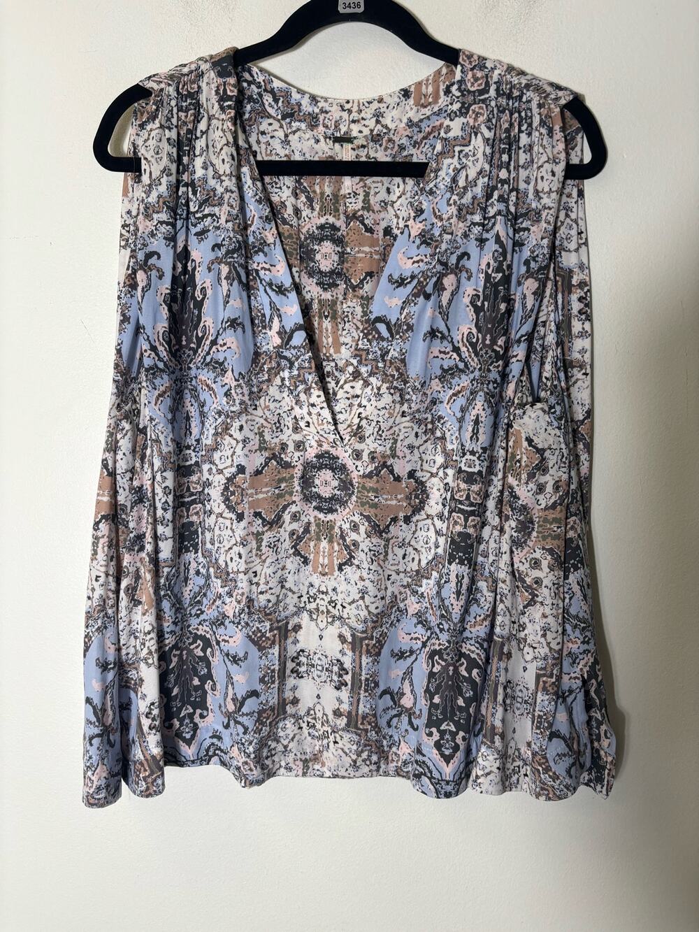 Free People Multicolored Sleeveless Tunic Style Top Sz L